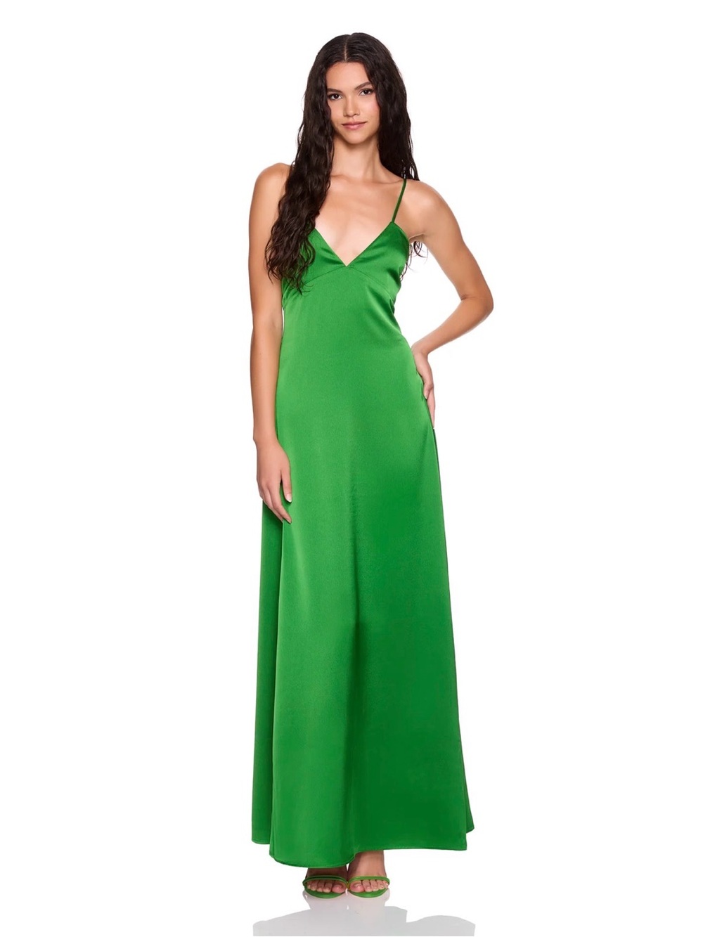 NWT Susana Monaco Satin Slip Dress Shanrock Size 8